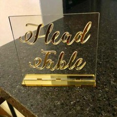 Clear Acrylic Wedding Table Numbers Calligraphy Freestanding Luxury Centerpieces
