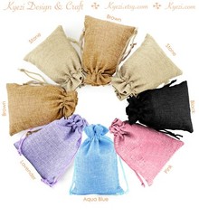 3×4 inch (8cmx10cm) Cotton Linen Drawstring Gift Bags Wedding Party Favor Bags