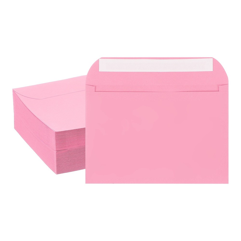 100 Pcs Self Sealing Envelopes for Invitations A7 7.8×5.5 Inch Pink