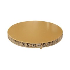 20 in Gold Metal Fleur De Lis Round CAKE STAND Dessert Display Pedestal Party