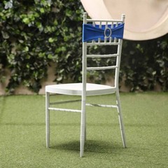 10 Royal Blue Spandex CHAIR SASHES with Silver Round Buckles Wedding Decorations