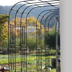 BUKLIYN Half Sided Arch Against The Wall Garden Trellis – Arch, Black