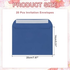 20pcs A7 Self Sealing Envelopes 7.8×5.5 Inch Navy Blue Invitation