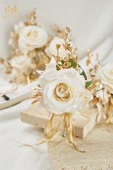 Champagne Boutonniere for Men Wedding, Set of 6, Groom and Best Man Boutonnie…