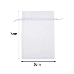50Pcs White Sheer Organza Bag Jewelry Gift Party Favor Bags with Drawstring for