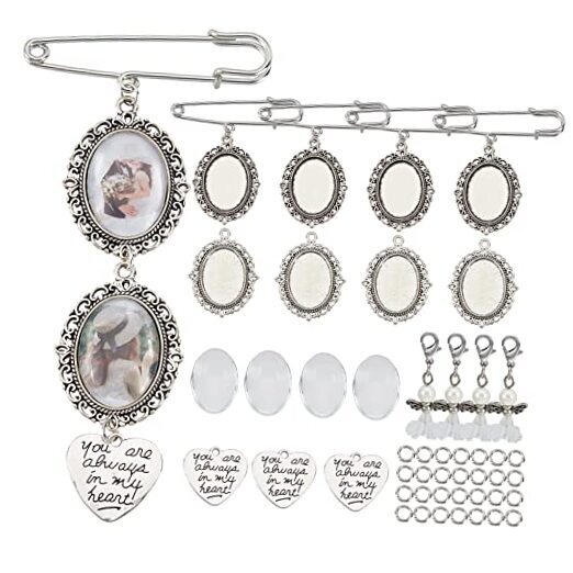 1 Box 100Pcs DIY 10 Sets Wedding Bouquet Photo Charms Making Kit Bridal