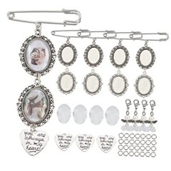 1 Box 100Pcs DIY 10 Sets Wedding Bouquet Photo Charms Making Kit Bridal