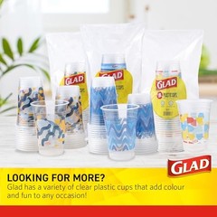 Everyday Clear Plastic Cups with Red, White, and Blue 18 Ounces RWB Stripes