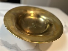 Brass Finish Metal Bowl Compote Base Candle Holder Center Piece Table Decor 12″