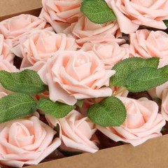 25/50Pcs Artificial Flowers Real Looking Foam Roses Decor DIY for Wedding Decor