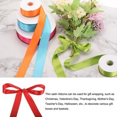 100 Yard Satin Ribbon Double Sided Grosgrain Silk Ribbon, 1.5″/Red