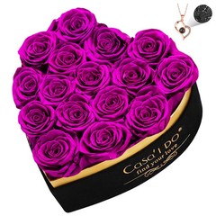 Preserved Roses Flowers for Delivery 16 Pcs, Mothers 16 Roses, Purple
