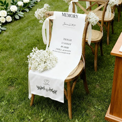 Reserved Wedding Chair Sign Banner, in Loving Memory Reserved Signs for Wedding