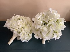cream ivory hydrangea wedding bouquets set of 2