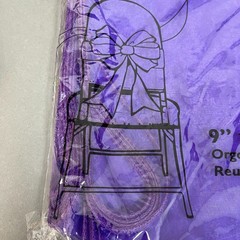 Natural Star Inc. NST Organza Chair Bow Purple 9″ x 10 feet Reusable Lot of 6