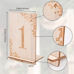 Wedding Wooden Table Numbers with Wooden Base,1-10 Rustic Wedding Centerpiece…