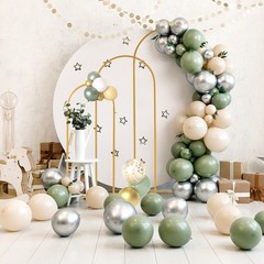 3pc Wedding Arch Gold Metal Backdrop Stand Flower Balloon Frame Party Decoration