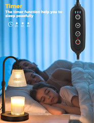 Candle Warmer Lamp with Timer Dimmer, Birthday Gifts for Mom Regular, Black