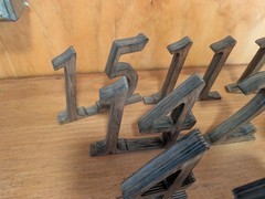 Solid Wood Table Numbers 1-15 Freestanding Party /Wedding Event Table Markers 5″