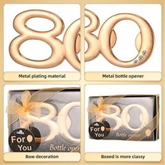 50Pieces 80 Bottle Opener Gifts for 80th Birthday Party Favors 80th Anniversa…