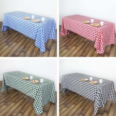 10 packs Gingham Checkered Tablecloths 60 x 126 inch Buffalo Polyester Seamless
