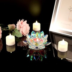 OwnMy Crystal Lotus Flower 5.12 inches x 4.92 x 2.76 inches, Ab Color