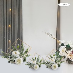 12Pcs Metal Geometric Flower Stand Elegant Gold Wedding Centerpieces Party Decor