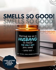 Wife Candle, Unique Funny Gift from Husband, Thoughtful 9 ounce, Black
