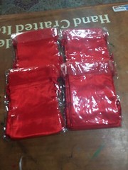 48 PCS RED ORGANZA BAGS NEW IN PACKAGE (APPROX 5.5 IN X 4 IN)