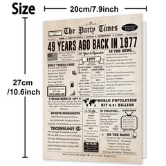 Happy 49th Birthday Card for Women Men, Funny 49 Year Old Birthday Gifts Card…