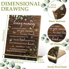 Memorial Table Sign for Wedding, Wedding Wooden Decorations for Reception,