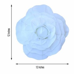 8 pcs 12″ White Artificial Large Roses Flowers Wall Backdrop Party Wedding