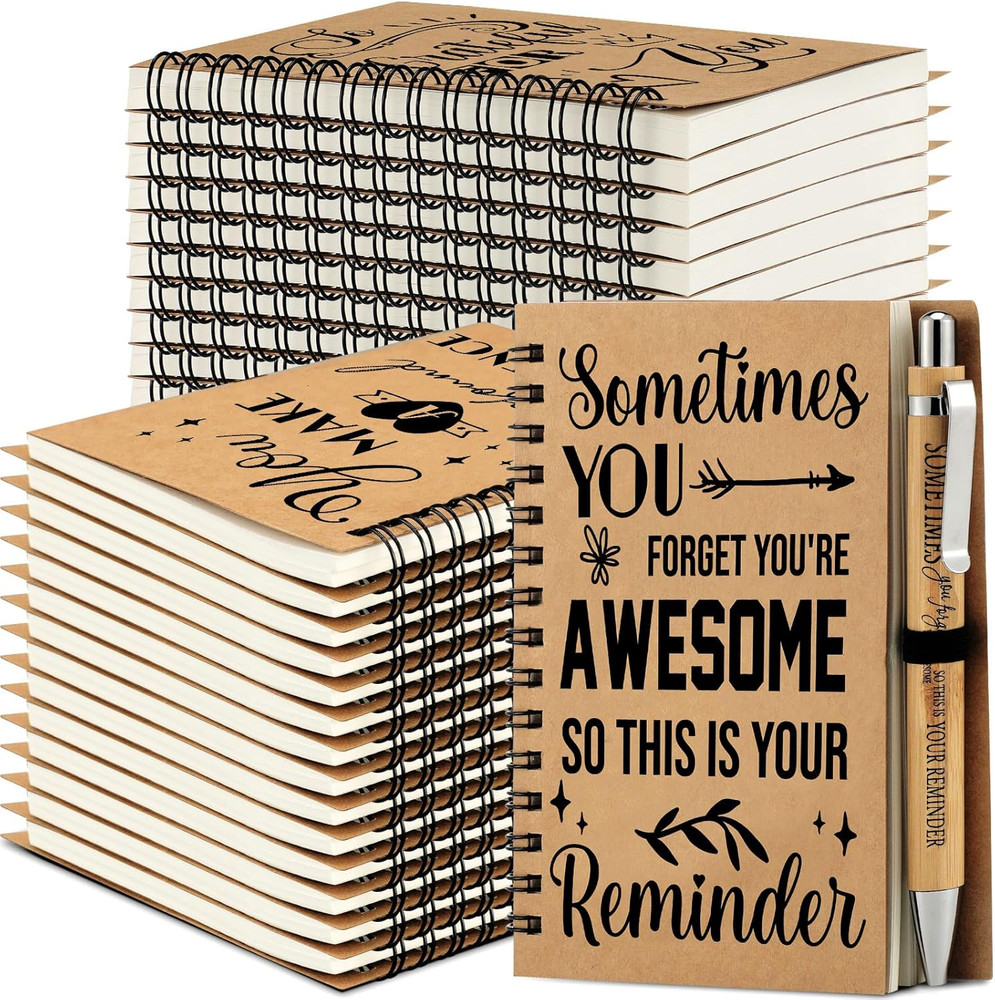 Bulk Employee Appreciation Gifts: 64 Sets Inspirational Notebooks & Pens