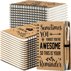 Bulk Employee Appreciation Gifts: 64 Sets Inspirational Notebooks & Pens