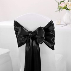 5-Pack Satin Table Runner Black 12 x 108 inches Long, Table Runners for Weddi…