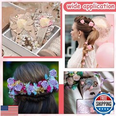 uxcell 20pcs 2Size Satin Ribbon Roses 2.5cm/5cm Ribbon Flower Rose Artificial