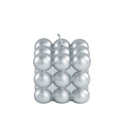 2 SILVER Bubble Cube Unscented Paraffin Wax CANDLES Wedding Centerpieces Events