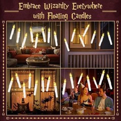 Halloween Decorations,Floating Candles with Magic Wand Remote Control-Battery