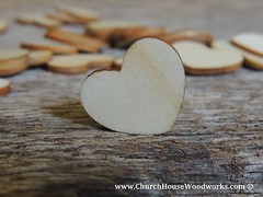 100 qty 1″ Blank Light Wood Hearts Table Confetti Wooden Wedding Heart Shape