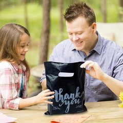 100 Count Reusable Black Goodie Bags for Halloween, Weddings & Celebrations