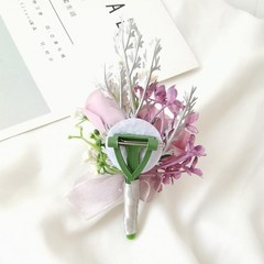 Artificial Rose Wrist Corsage Set Boutonniere Wedding Accessories