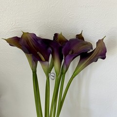 EUC REAL TOUCH PURPLE/GOLD CALLA LILY FLOWER – 8 STEMS 20” Tall