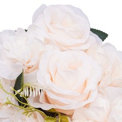 6* Dining Table Flower Centerpieces Silk Champagne Rose Flower Arrangement Deco