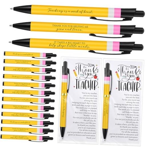 Teacher Appreciation Gifts Bulk Thank You Teacher Ballpoint Pens Cards and 30