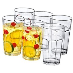 – Affinity – 20-Ounce Plastic Tumblers (Set of 6), Clear All-Clear, 20 oz