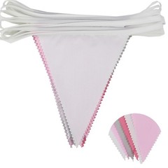 Reusable Fabric Bunting Banner with Soft Cotton Triangle Flags 10M/33 Ft Long