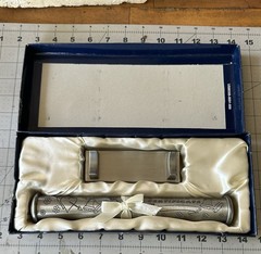 Silver Plated/pewter Marriage Certificate Holder 9 In Scroll Case Engravable