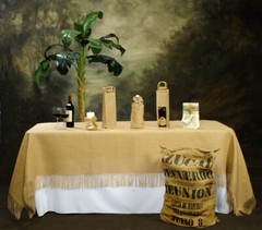 100% Jute Burlap Tablecloth 60 x 120 With Beautiful Fringe