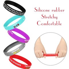Chalyna 48 Pcs Bible Verses Bracelets Bulk 2.3 inches, Multiple Colors