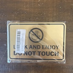 2 Pack Classic Framed Look and Enjoy Do Not Touch Sign Brushed Gold 4″ x 6″